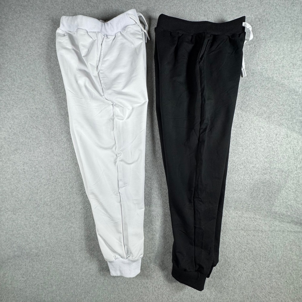 Resinta Sweatpants Kids 9-10Y Black White 2 Pack NWT Joggers Cotton Blend Active - Picture 6 of 8